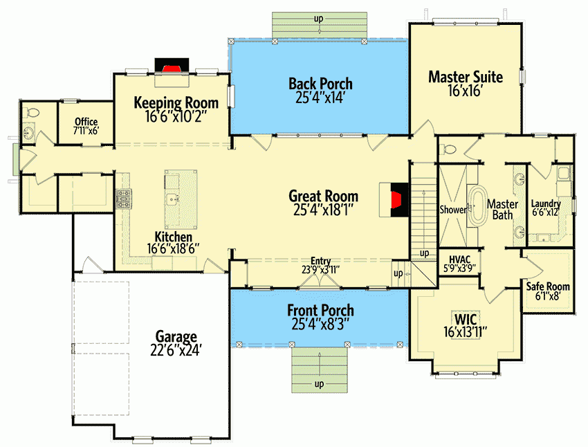 Exclusive Farmhouse Plan With Laundry In Master 130013LLS  - 3 Bedroom 2.5 Bath First Floor Laundry House Plans