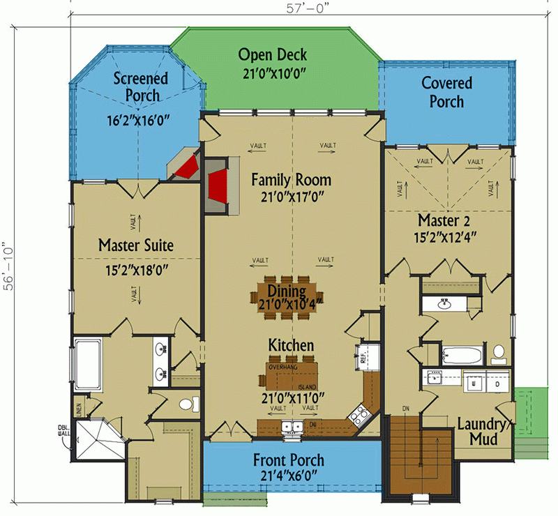 Exclusive Mountain Home Plan With 2 Master Bedrooms 92386MX  - 2 Bedroom House Floor Plan Split Master Bedroom Floor Plan