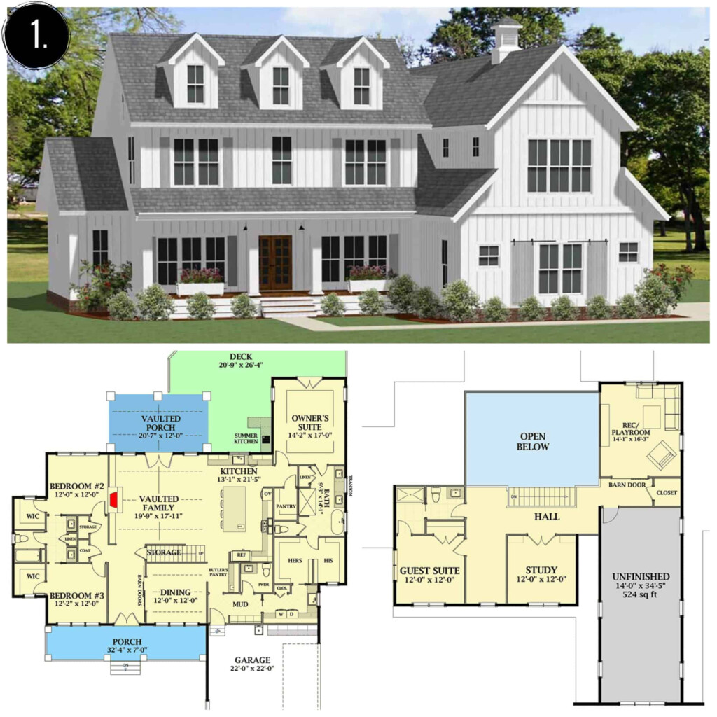 Farmhouse Layout Plan - Modern Farm House 7 Bedroom Floor Plans