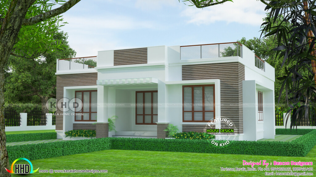 Flat Roof One Floor 3 Bedroom Home 1148 Sq ft Kerala Home Design And  - Modern 1 Floor House Plans 3 Bedroom