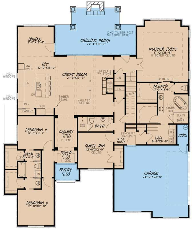 Floor Plan 4 Bedroom 3 Bath Earthium - House Floor Plans 4 Bedroom 3 Bath