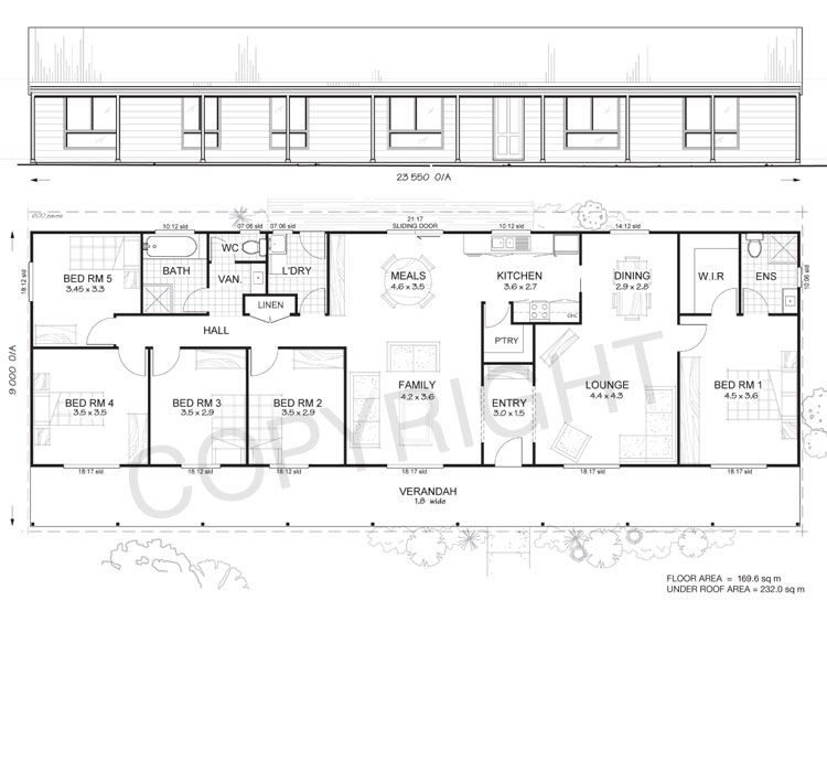 Floor Plan 5 Bedroom Floor Plans Daintree 5 Met Kit Homes 5  - 5 Bedroom Metal House Floor Plans