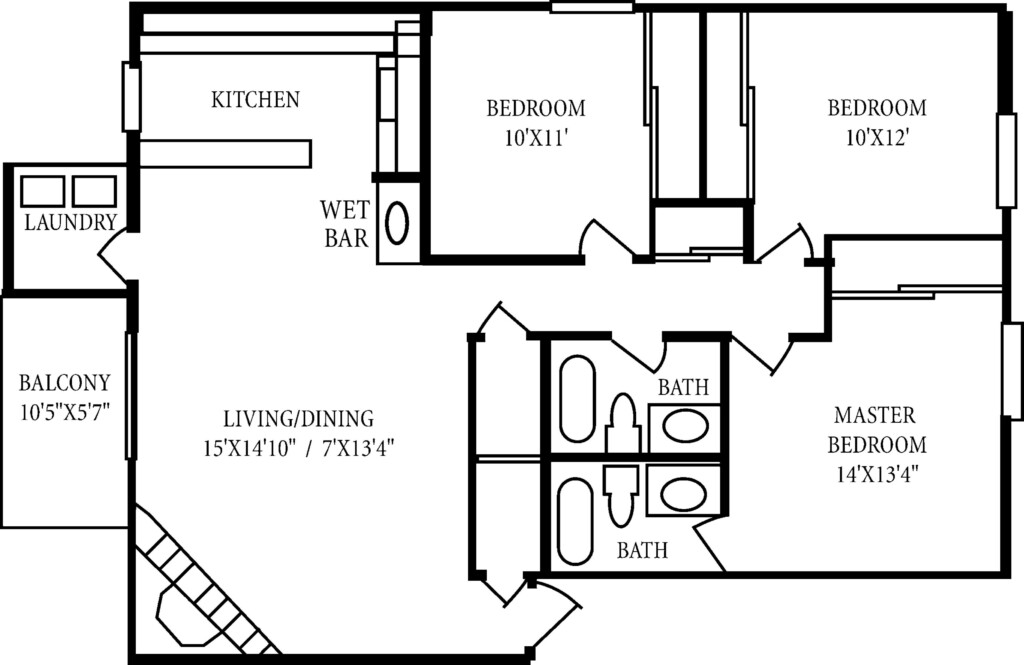 Floor Plan For 3 Bedroom 2 Bath House House Plans - Floor Plan For 3 Bedroom 2 Bath House Modular Home