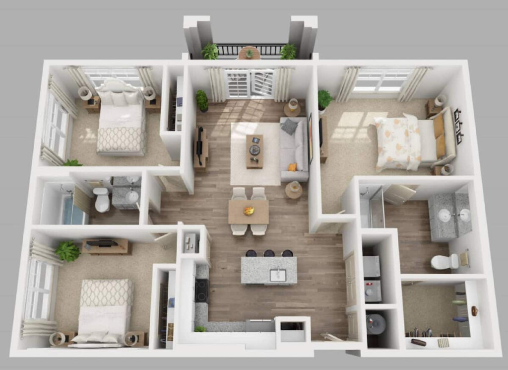 Floor Plan Low Budget Modern 3 Bedroom House Design Viewfloor co - Low Budget Modern 3 Bedroom House Design Floor Plan 3d