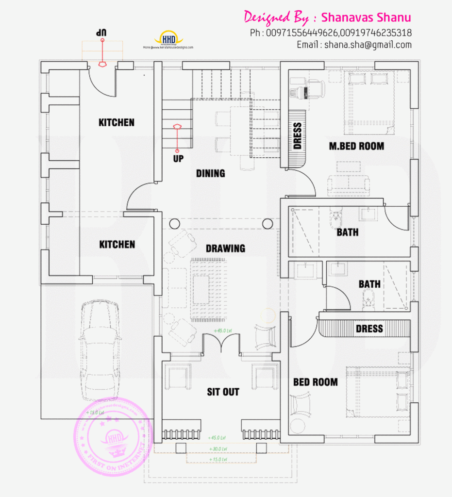 Floor Plan Of Modern Single Floor Home Kerala Home Design And Floor Plans - 8 Bedroom Single Floor House Plans