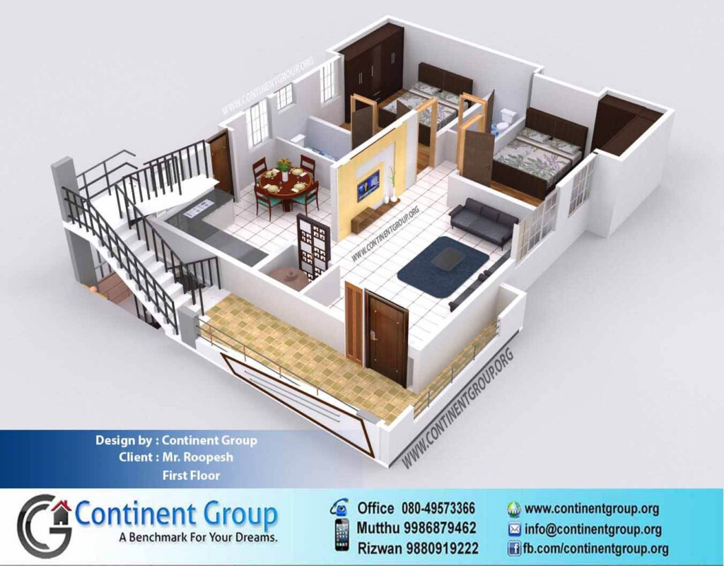 Floor Plans 3d Elevation Structural Drawings In Bangalore FEE House  - 2 Bedroom House Floor Plan Design 3d