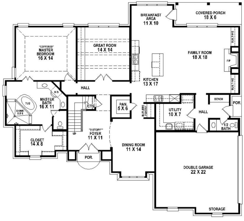 Four Bedroom Three Bath House Plans Plantas De Casas Casas Com 4  - Floor Plans For 3 Bedroom House 4 Bathrooms