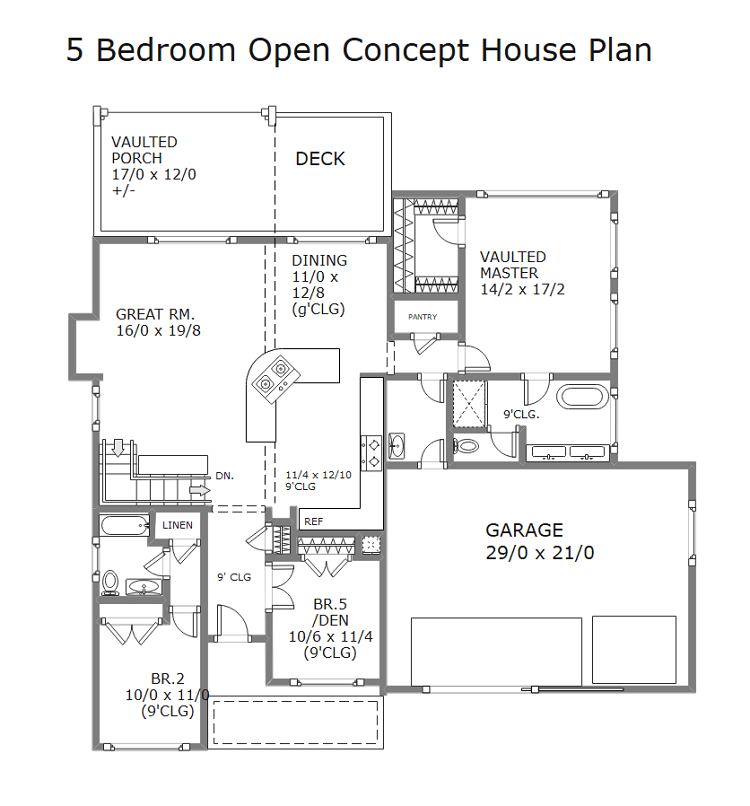 Free Editable Open Floor Plans EdrawMax Online - 5 Bedroom House Open Floor Plan Great Room