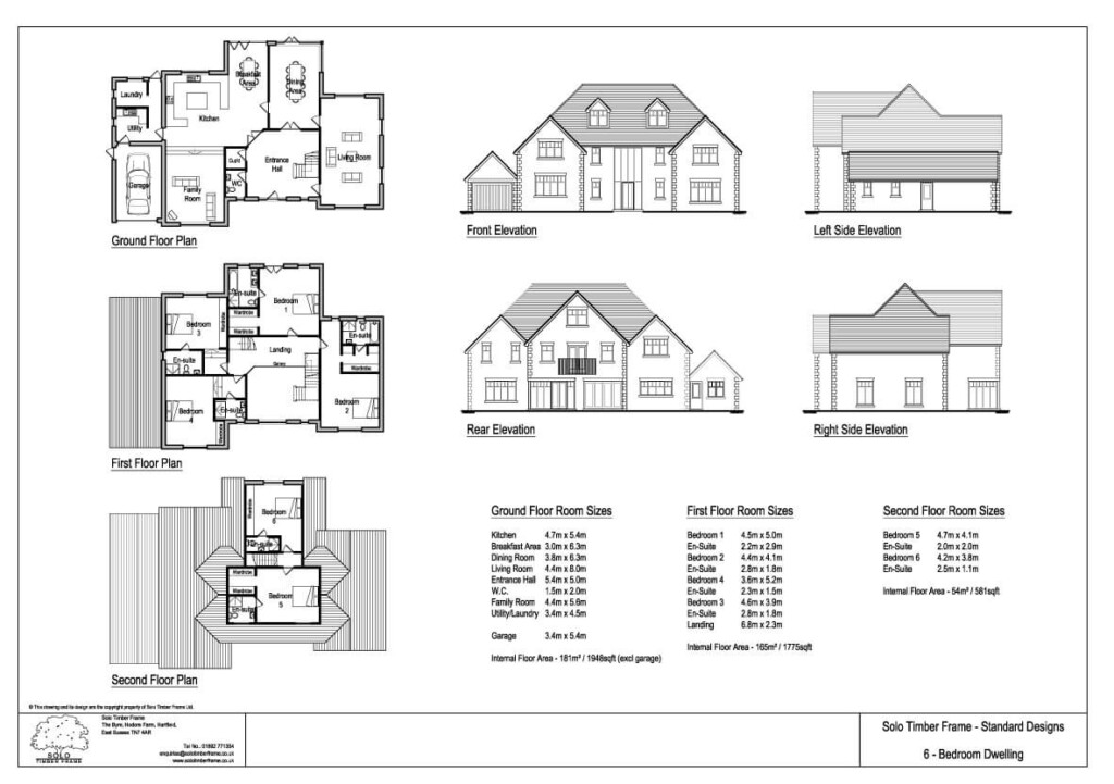 Ghylls Lap 6 Bedroom House Design Designs Solo Timber Frame - 6 Bedroom House Floor Plans Uk