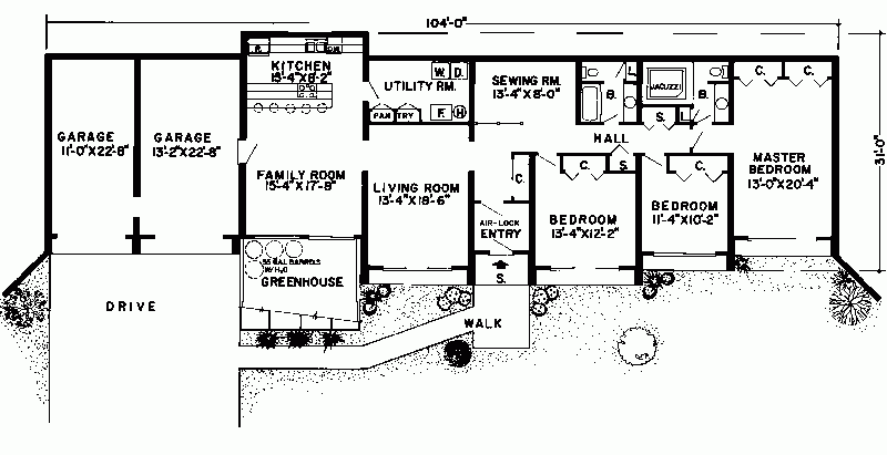 Glennon Green Berm Home House Floor Plans Underground House Plans  - 2 Bedroom Berm House Floor Plans