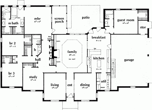 Great Style 31 4 Bedroom 2 Bath Ranch House Plans - Four Bedroom 2 Bath Ranch Floor Plans For Houses