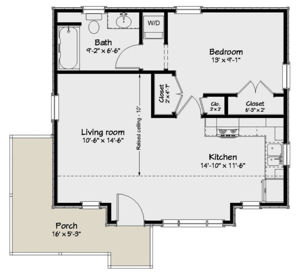 House Plan 1502 00006 Cottage Plan 600 Square Feet 1 Bedroom 1  - One Bedroom One Floor House Plan 600 Sq Ft