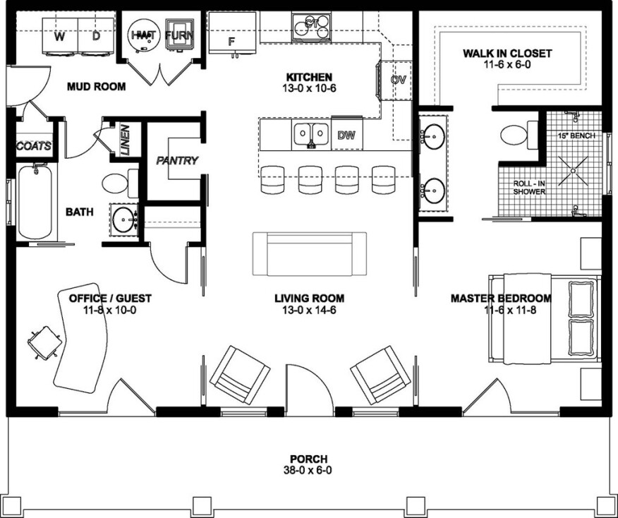 House Plan Of The Week 2 Beds 2 Baths Under 1 000 Square Feet  - Small Under 1000 2 Bedroom House Floor Plans