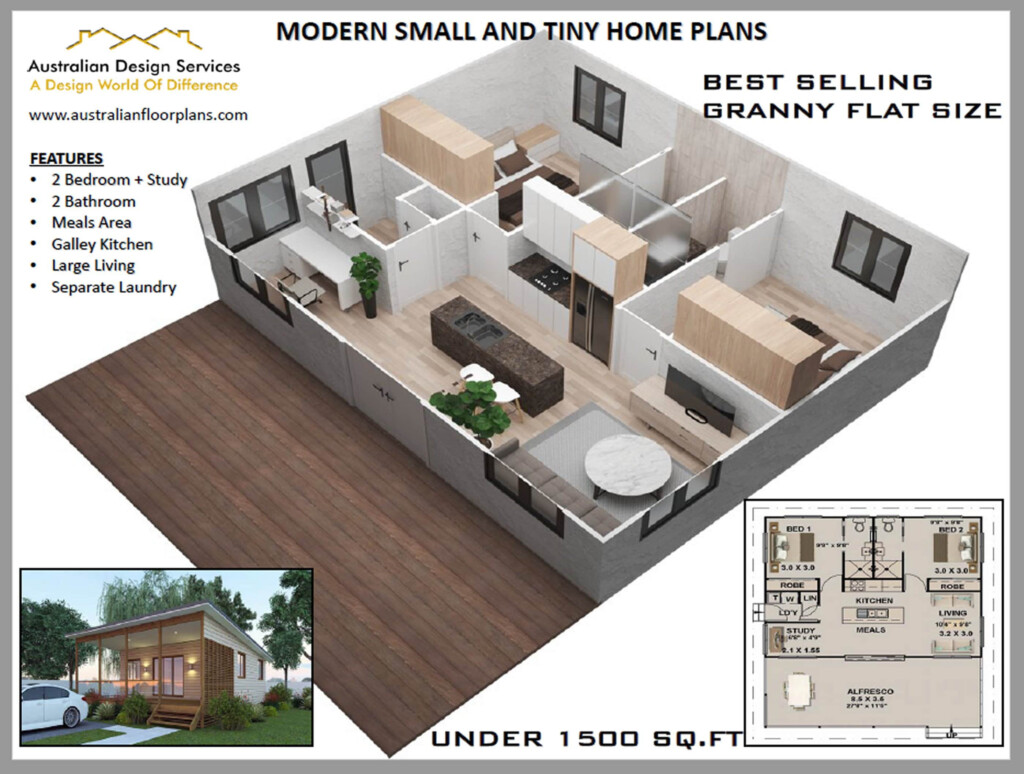 House Plans Under 1000 Sq Ft 2 Bedrooms 2 Bathroom Granny Flat  - Small Under 1000 2 Bedroom House Floor Plans