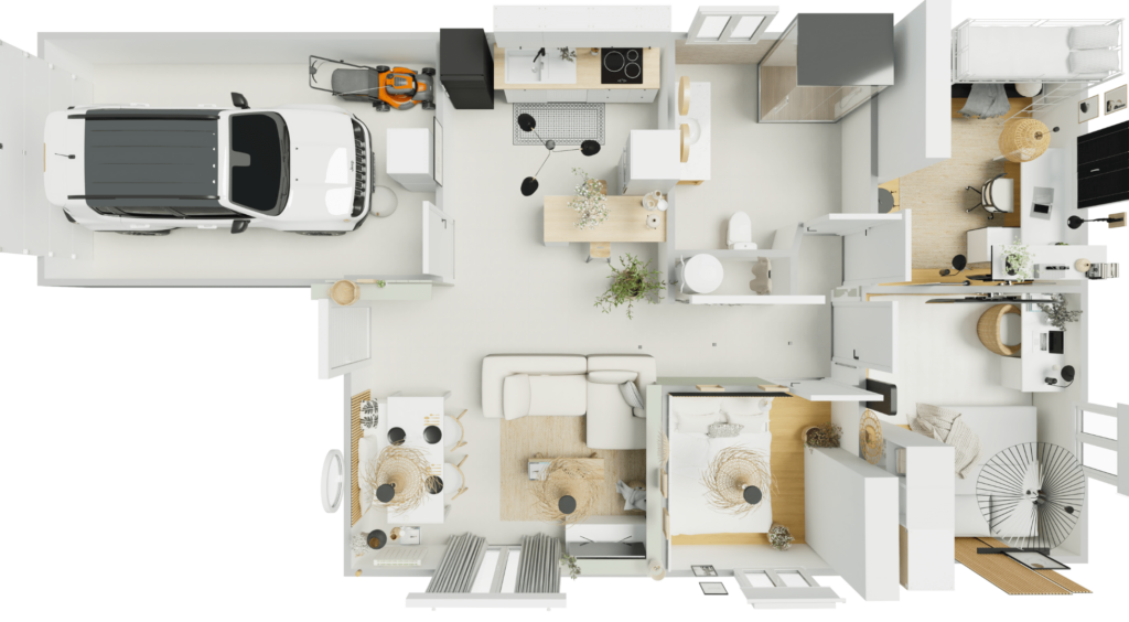 How To Design A 3 Bedroom Floor Plan With 3D Technology HomeByMe - 3d Floor Plans For 3 Bedroom Houses