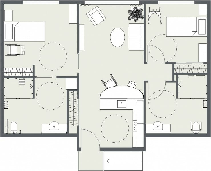 How To Make Your Home Wheelchair Accessible - Handicap Assessible Bedroom And Bath Floor Plan 2 Story House