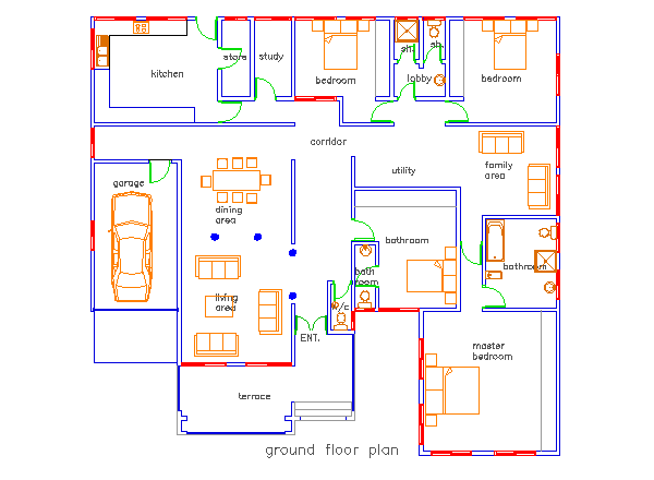 Jonat 4 Bedroom House Plan In Ghana Four Bedroom House Plans 4  - 4 Bedroom House Floor Plans In Ghana