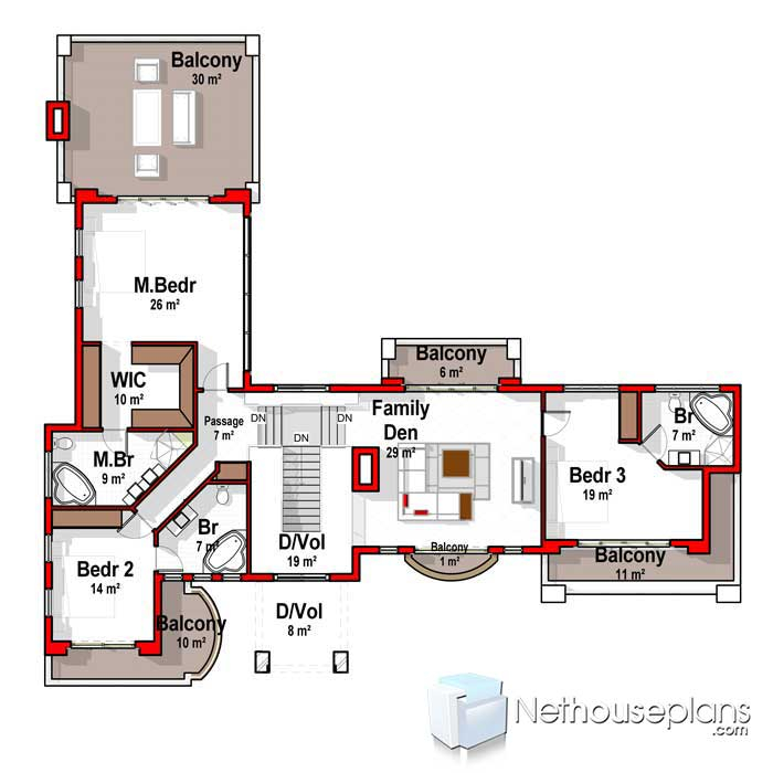 L Shaped House Design 3 Bedroom Floor Plan Images Nethouseplansl - L-shaped House Plans With 3 Bedrooms 1600sqm One Floor