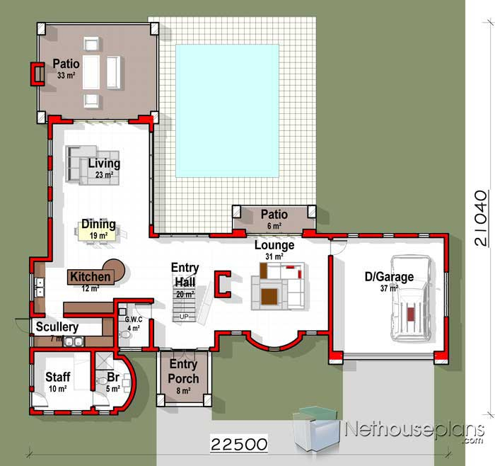 L Shaped House Design 3 Bedroom Floor Plan Images Nethouseplansl - L-shaped House Plans With 3 Bedrooms 1600sqm One Floor