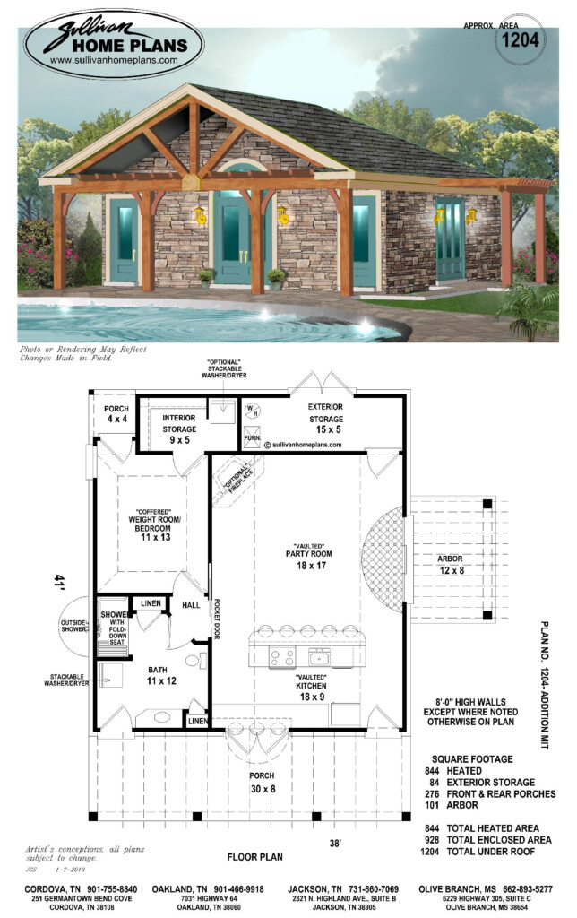 Love The Beams Would Open Up A Few Walls To The Outside Pool House  - 2 Bedroom Pool House Floor Plans