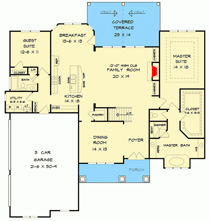 Magnificent Two Story House Plan With Main Level Master And Guest Suite  - Two Story House Plans With Main Floor Master Bedroom