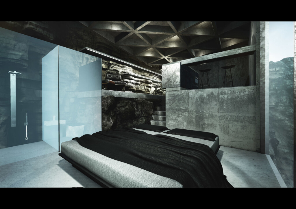 Maralah Calgary Canada Conceptual Cliff House LAAV Architects - Maralah Cantilevered Cliff House Bedroom Floor Plan