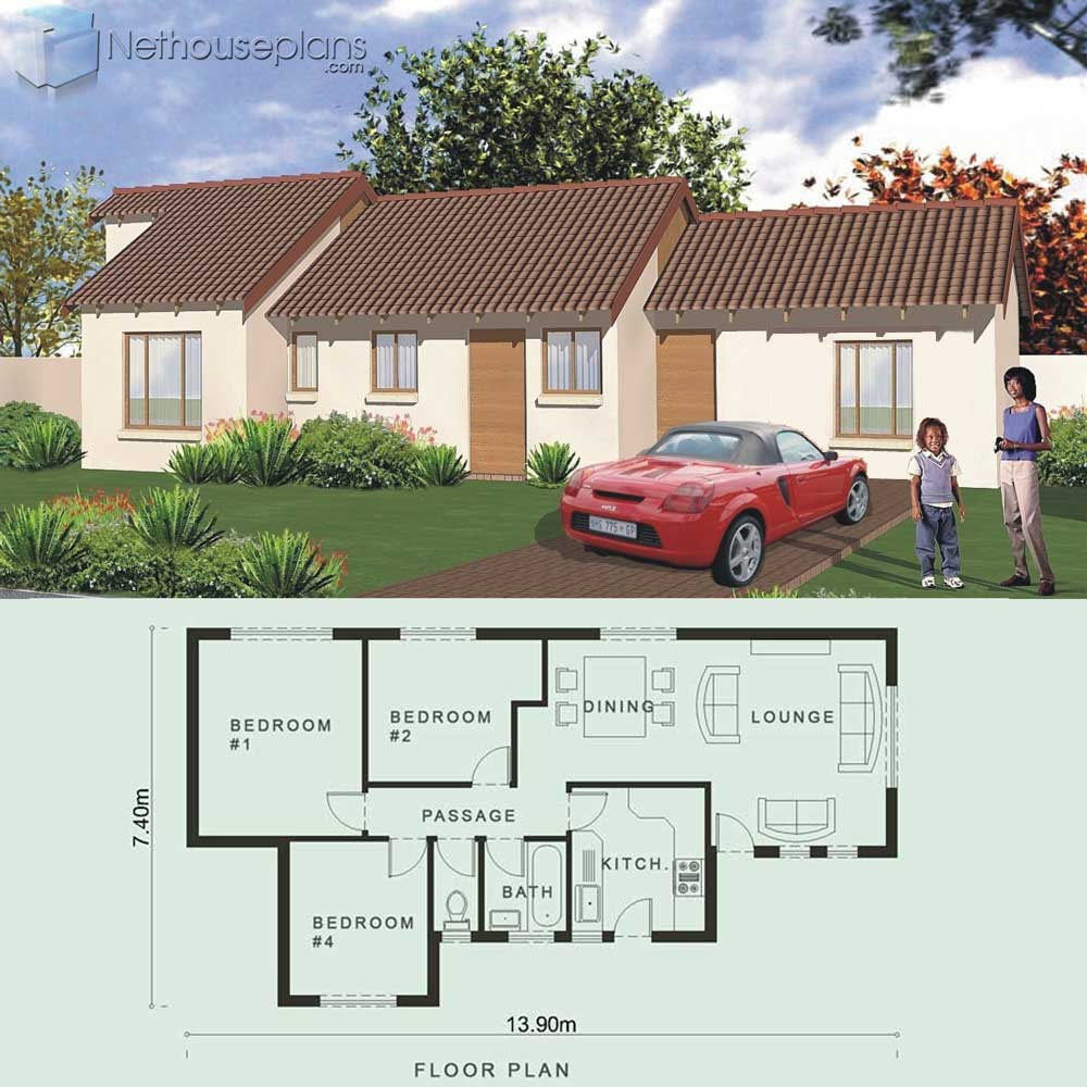 Modern 3 Bedroom House Plans PDF In South Africa  - Floor Plan 3 Bedroom House South Africa