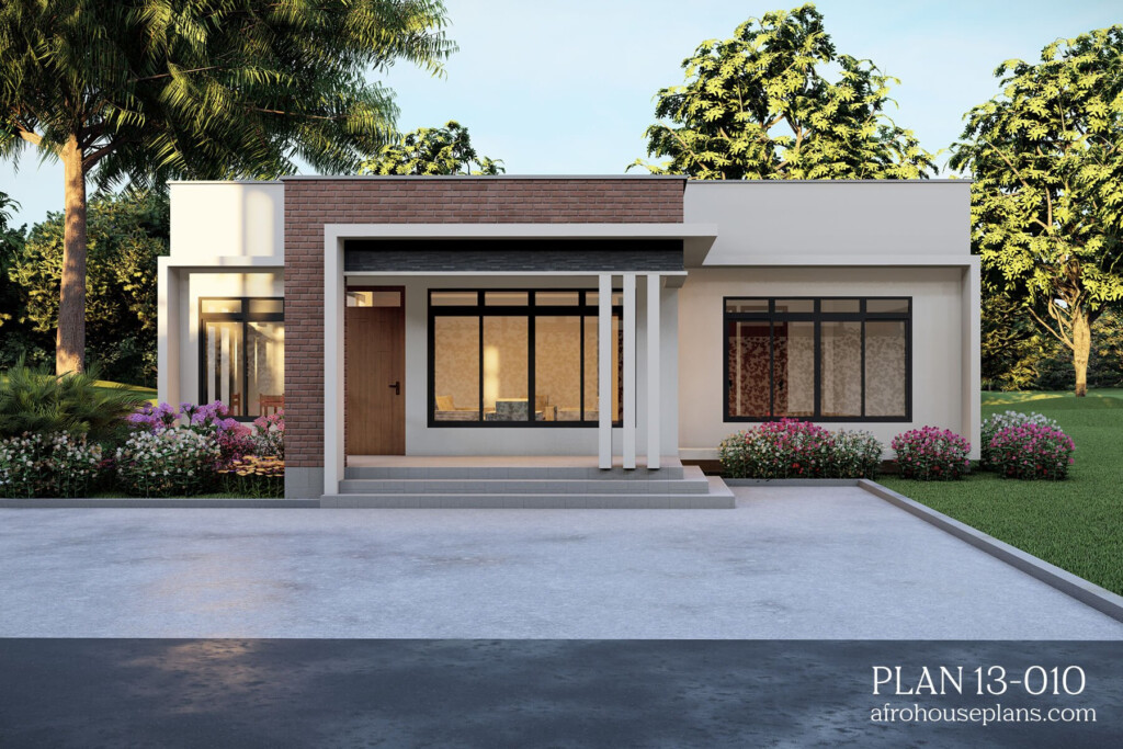 Modern 3 Bedrooms Single Storey House Plan AfroHousePlans - 3 Bedroom Floor Plan House