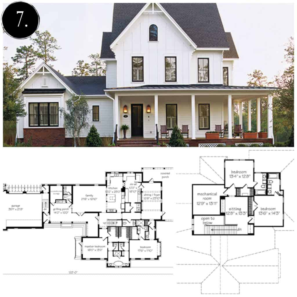 Modern Farmhouse With Open Floor Plan Image To U - Modern Farm House 7 Bedroom Floor Plans