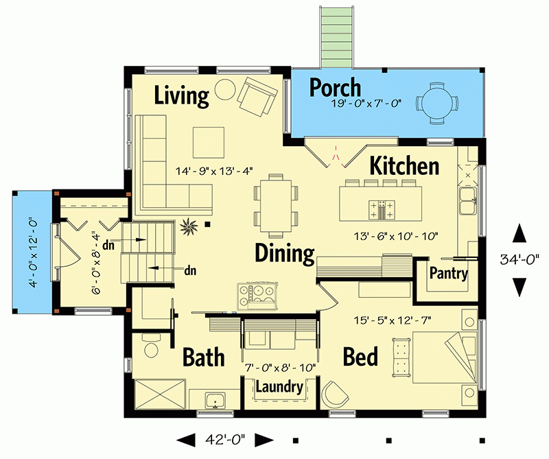 Modern Home Plan With First Floor Master Suite 22534DR  - 1st Floor Master Bedroom House Plans