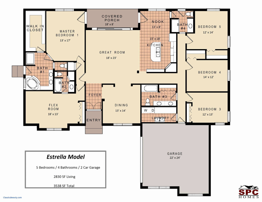 Most Popular Simple 5 Bedroom Floor Plans Important Inspiraton  - 1 Floor 5 Bedroom House Plans