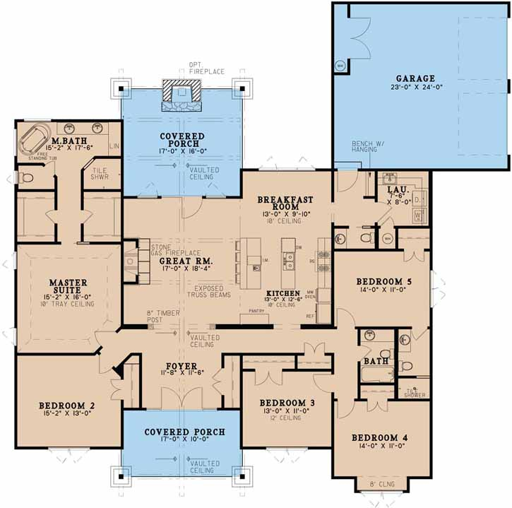 Mountain rustic House Plan 5 Bedrooms 3 Bath 2513 Sq Ft Plan 12 1397 - Three Floor House Plan Five Bedroom