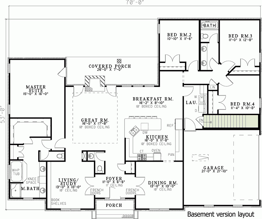 Neo Traditional 4 Bedroom House Plan 59068ND Architectural Designs  - 4 Bedroom House With Income Property Floor Plan