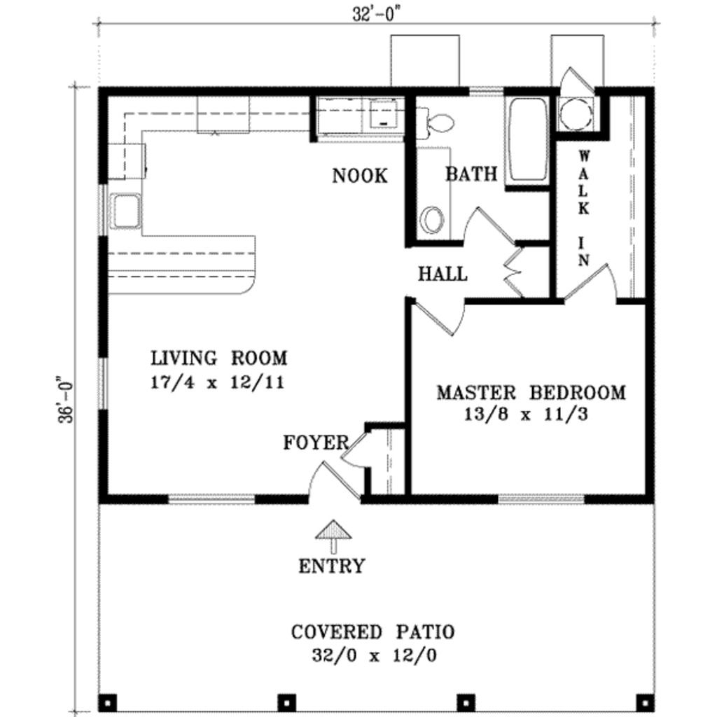 One Bedroom House Plan When The Kids Leave I Would Screen In The  - Single Story Guest House 1 Bedroom Floor Plans