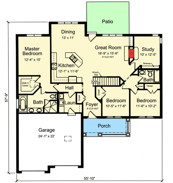 One Story Split Bedroom House Plan 39225ST Architectural Designs  - One Floor Split Bedroom House Plans 2000 Sf