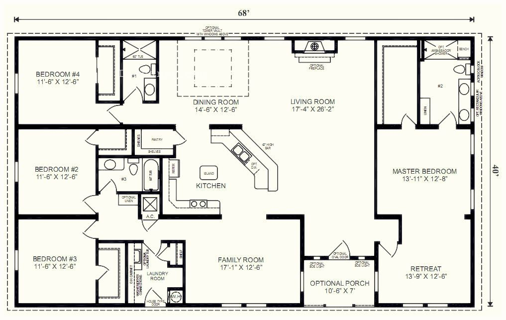 Open 5 Bedroom House Plans Single Story Koplo Png - Simple 5 Bedroom Single Floor House Plans