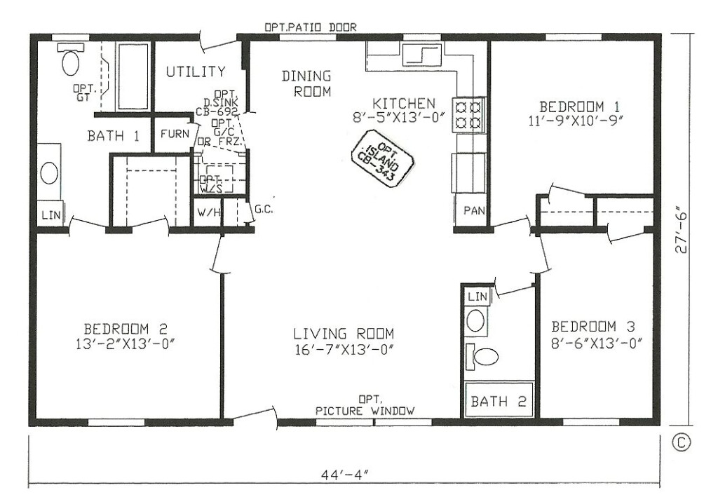 Open Floor Plans For 3 Bedroom Houses - 3 Bedroom House Plans Open Floor