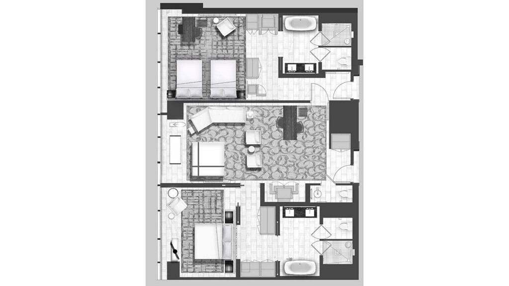 Park Hyatt NYC Executive Suite Hotel Room Plan Hotel Suite Design  - Hyatt House 2 Bedroom Suite Floor Plan