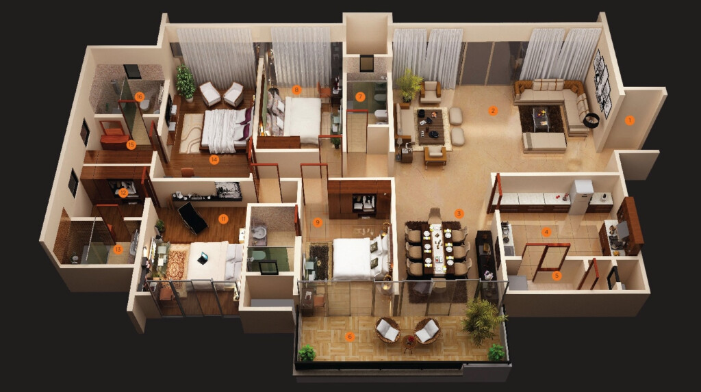 Perfect House Floor Plan Design 4 Bedroom Most Effective New Home  - 4 Bedroom House Floor Plans With Open Kitchen