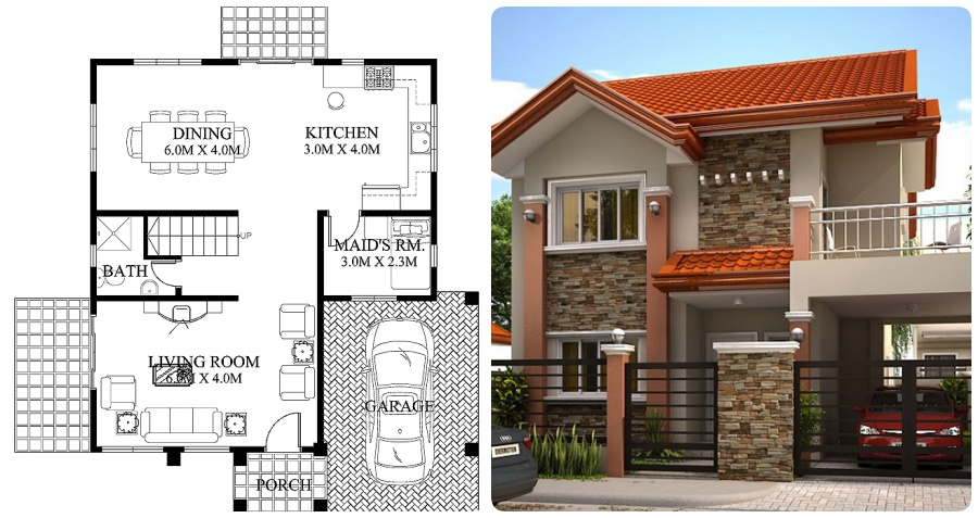 Philippine House Plans And Designs - Phillipine Two Story House 3 Bedrooms Floor Plan