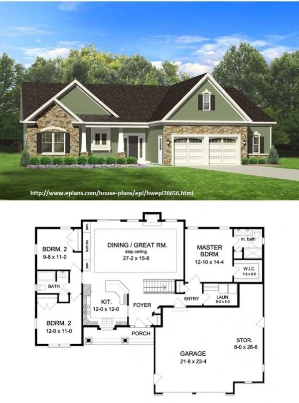 Ranch House Open Floor Plan Kitchen Plan 51761hz Classic 3 Bed Country  - 3 Bedrooms Grouped Together Ranch Style House Floor Plans