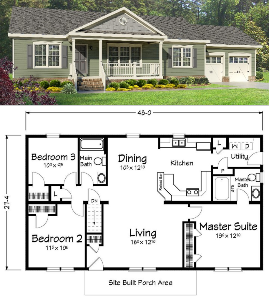 Ranch Style Floor Plans With Basement Flooring Tips - 3 Bedroom House With Basement Floor Plans