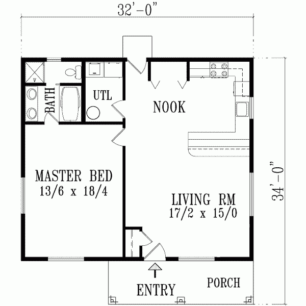 Ranch Style House Plan 1 Beds 1 Baths 896 Sq Ft Plan 1 771 One  - 1 Bedroom 1 Bath House Floor Plan With Furniture