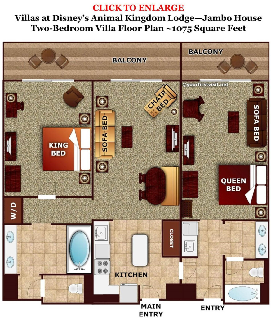 Review Disney s Animal Kingdom Villas Jambo House Page 4  - Jambo House 2-bedroom Villa Floor Plan