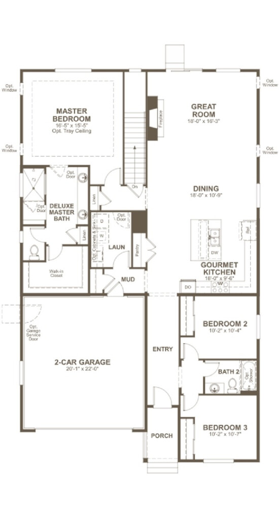 Richmond American Arlington Home Plan Anthem Colorado - Arlington House Floor Plan 1 Bedroom