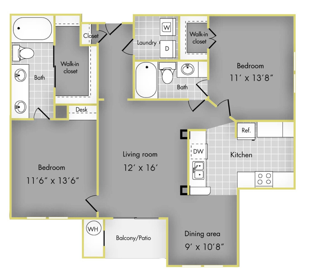 Selecting The Right Two Bedroom Apartment Floor Plans Apartments For  - 2 Bedroom Apartments Floor Plan 2 Addition To House