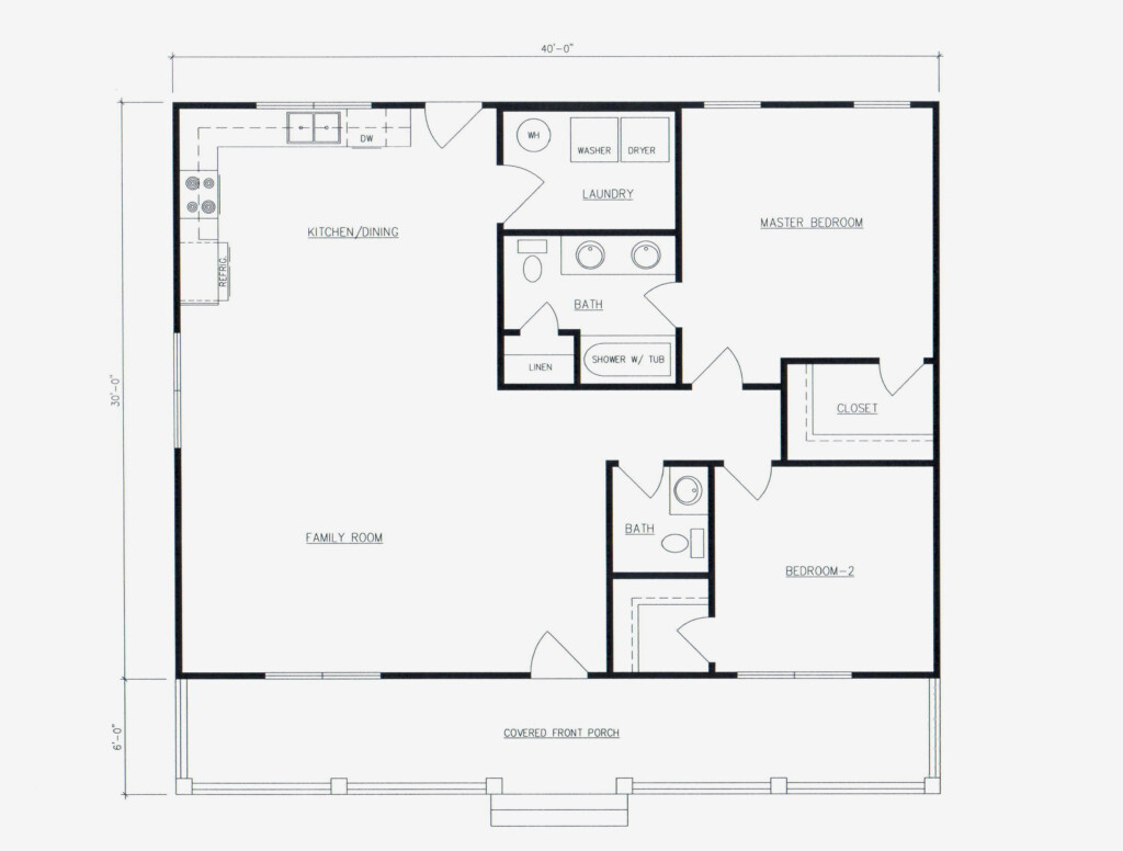 Simple 2 Bedroom 1 1 2 Bath Cabin 1200 Sq Ft Open Floor Plan With  - 1200 Sq Ft House Plans 2 Bedroom Single Floor