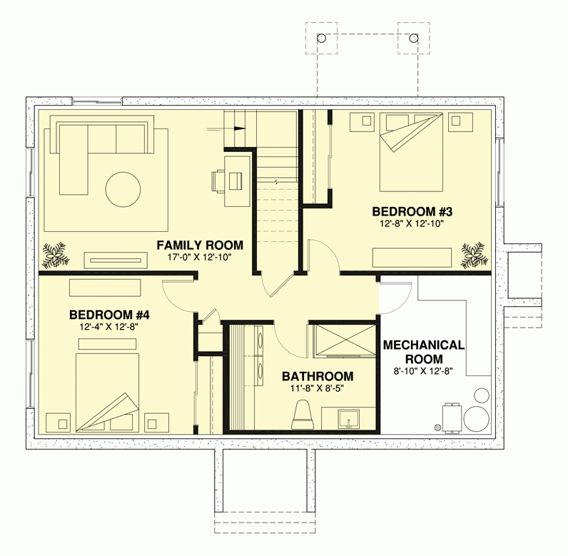 Simple 2 Bedroom House Plan 21271DR Architectural Designs House Plans - 2 Bedroomed House Floor Plans