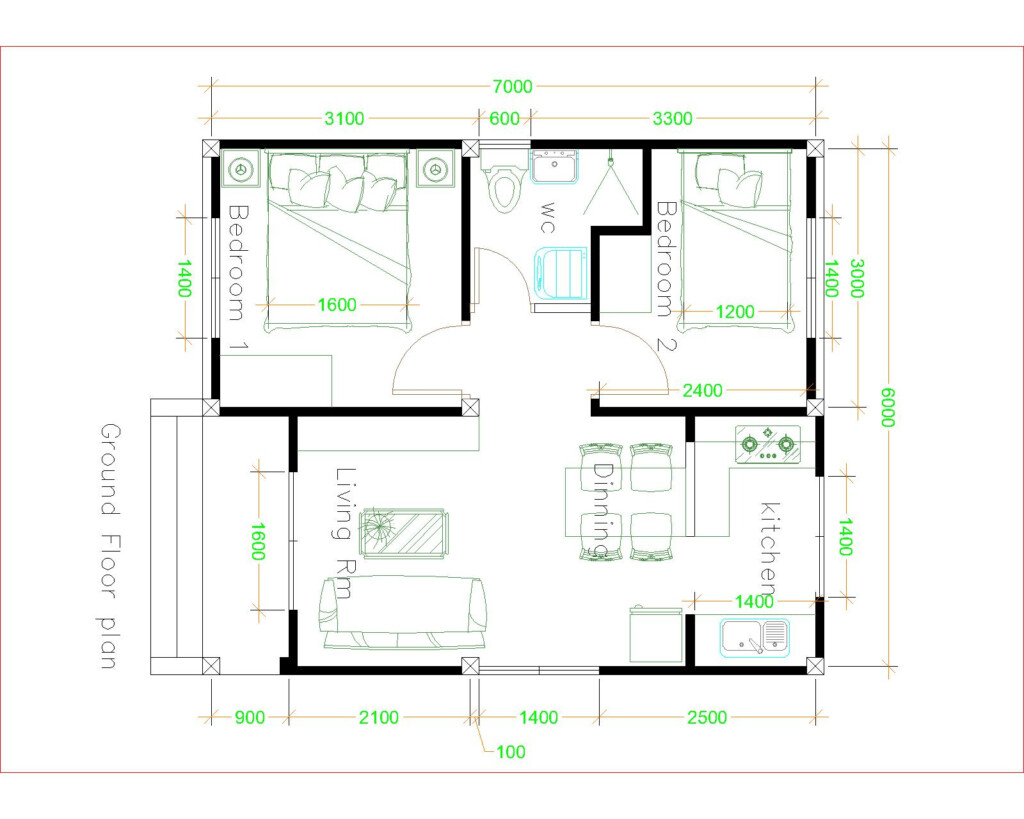 Simple House Plans 6x7 With 2 Bedrooms Hip Roof House Plans S - Simple 2 Bedroom House Floor Plan