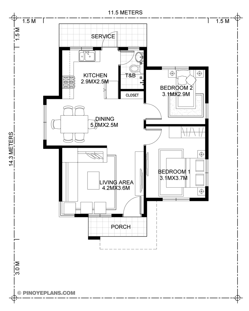 Simple Two Bedroom House Floor Plans Floorplans click - 2 Bedroom Floor Plan House